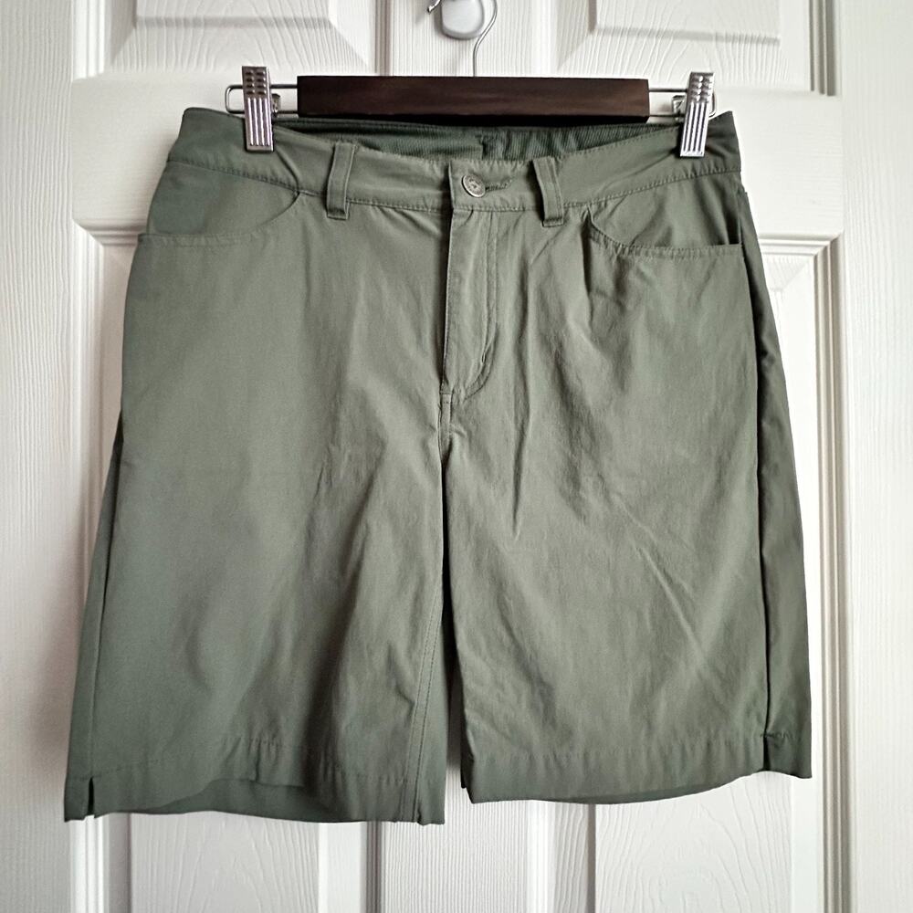 Patagonia Skyline Traveler Long Hiking Shorts Olive Army Green Gorpcore Womens 6